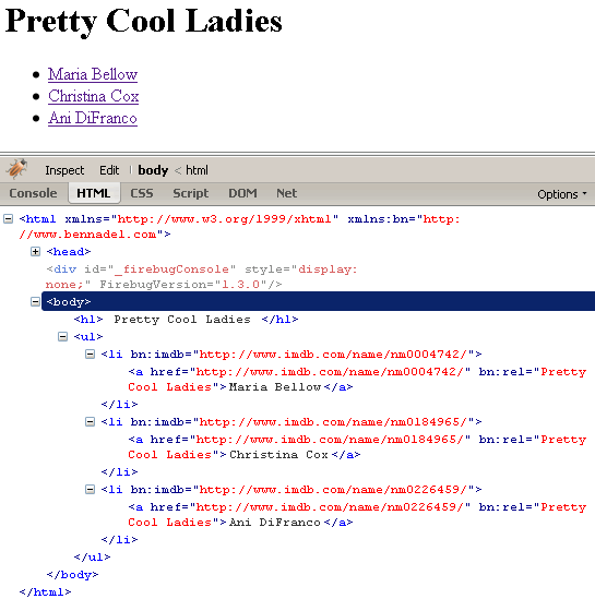 Using jQuery With Custom XHTML Attributes And Namespaces To Store Data