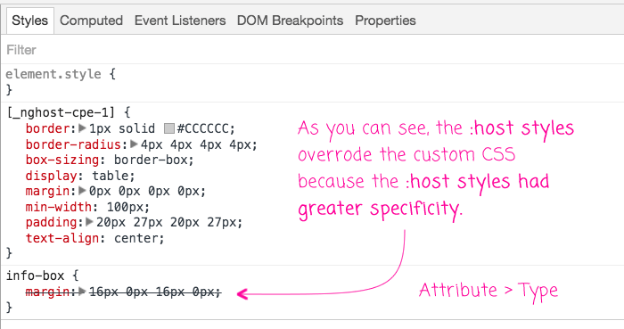 Exploring CSS Specificity With Shadow DOM Styles In Angular 2.4.1