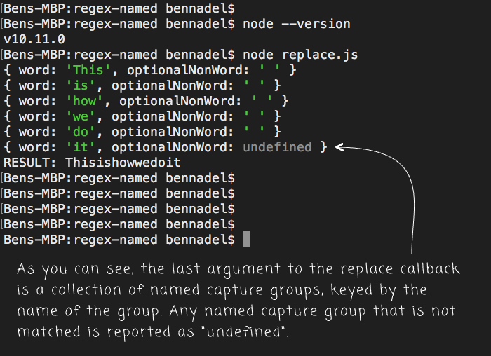 Playing With RegExp Named Capture Groups In Node 10