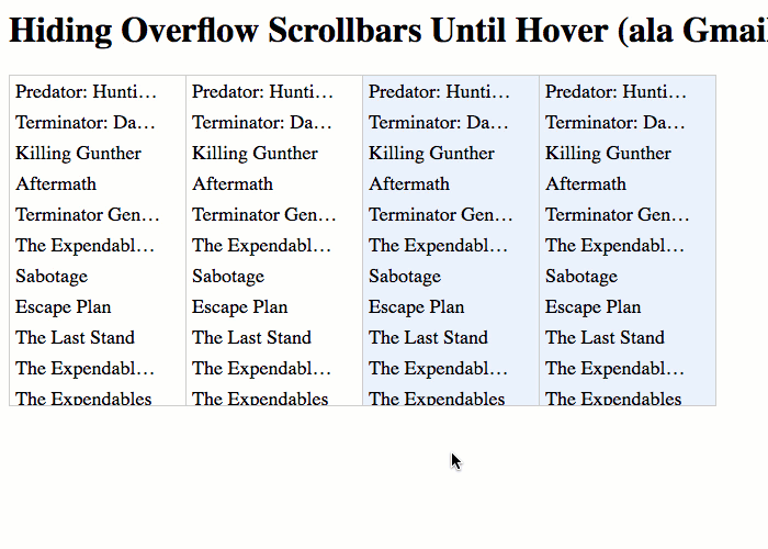 Hiding Overflow Scrollbars Until Hover (ala Gmail Labels) In Angular 9.1.7