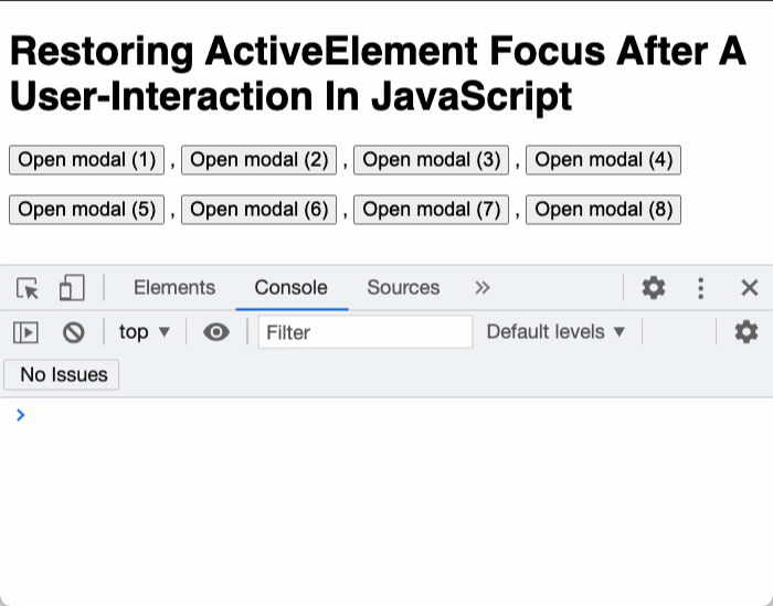 Restoring ActiveElement Focus After A UserInteraction In JavaScript