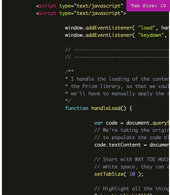 Dynamic TabSize Demo Using CSS Custom Properties In JavaScript
