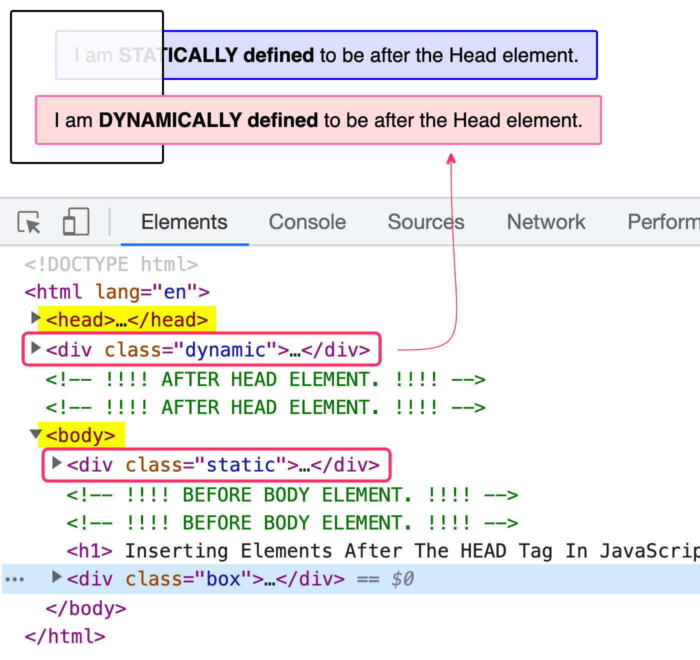 Rendering Elements After The HEAD Tag In JavaScript cyberdime.io