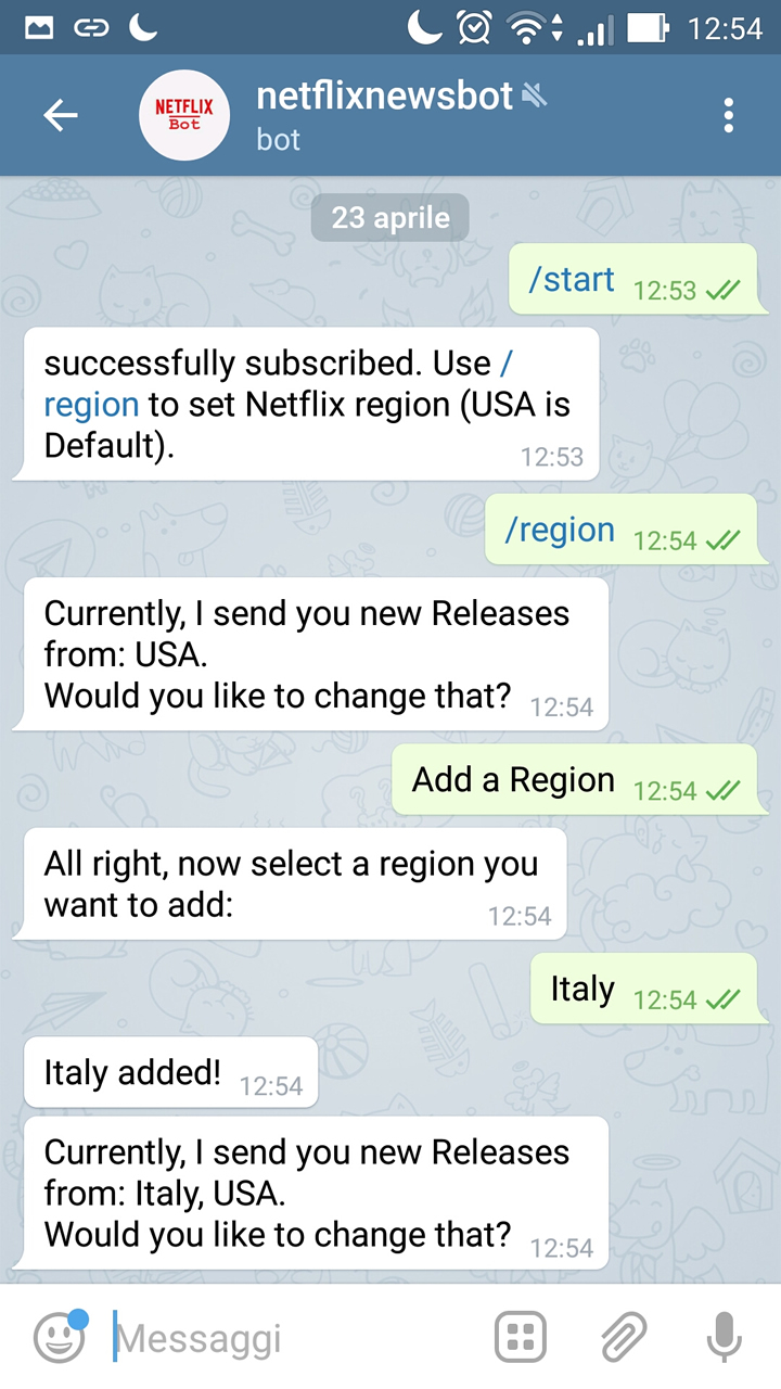 Netflix ecco il bot di Telegram che ti aggiorna sulle nuove uscite