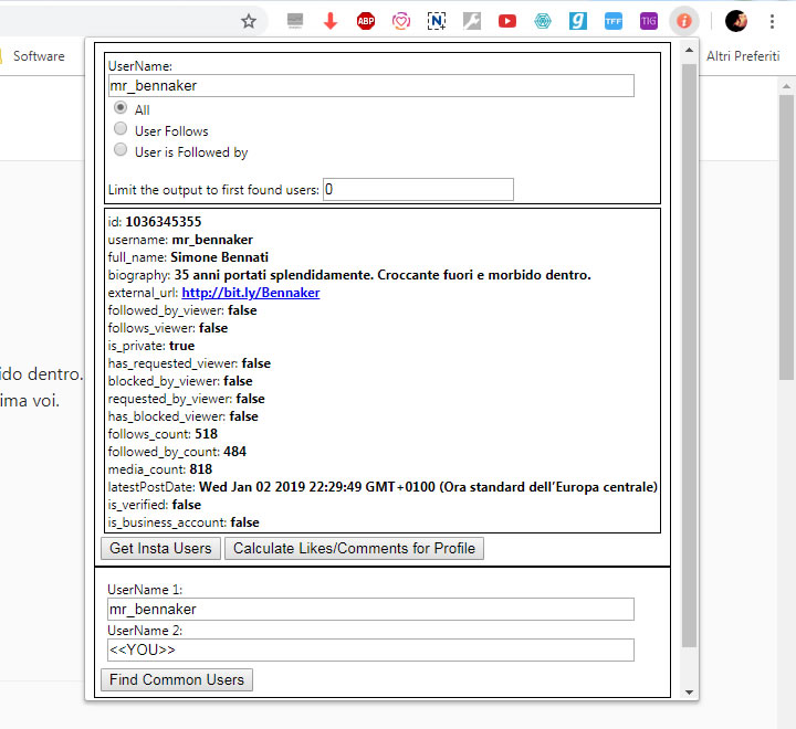 Instagram come scaricare la lista e i dati di follower e following di