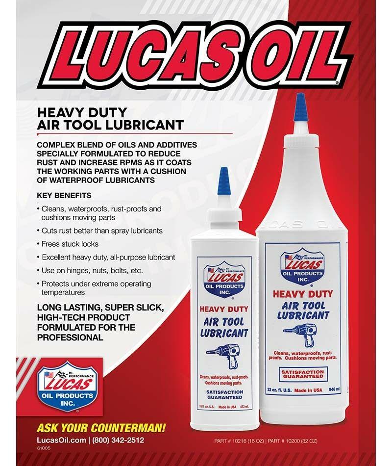 102162 LUCAS TOOL BOX BUDDY AIR TOOL LUBRICANT 2 (TWO) PINT BOTTLES