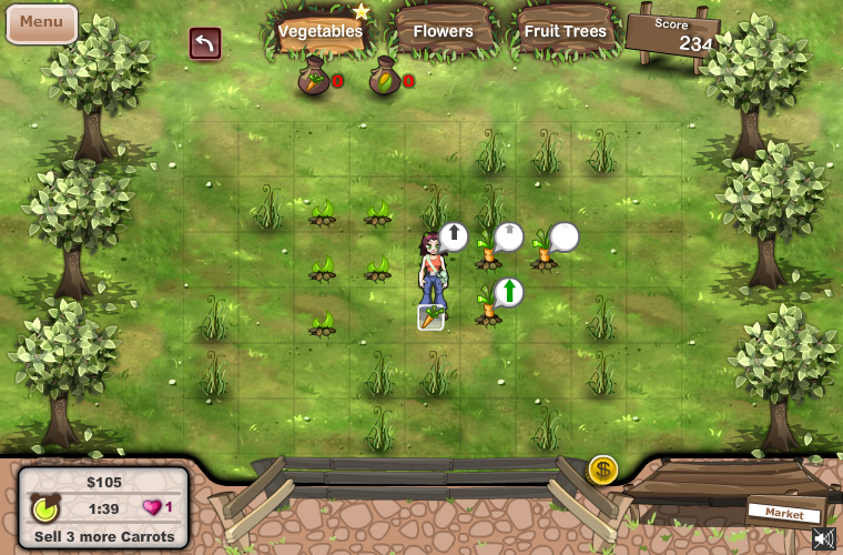 Garden Rush Facebook time management game Benoît Freslon