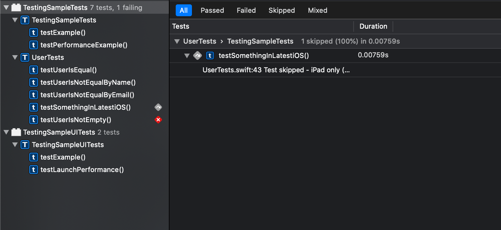 Advanced testing tips in Xcode