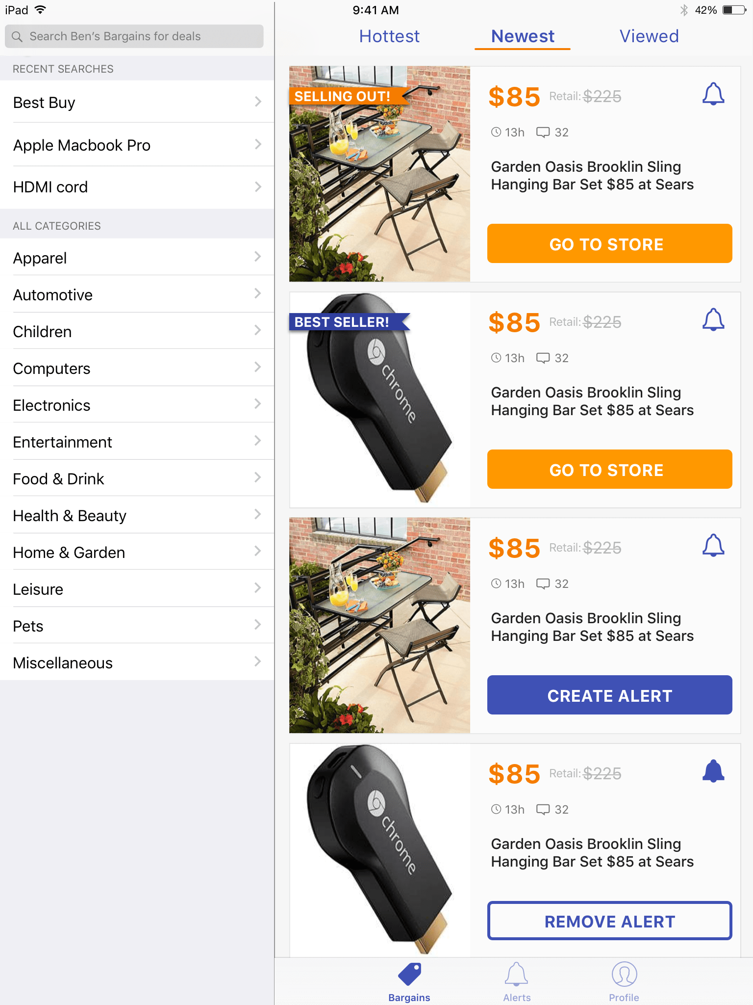 The Ben's Bargains app now offers iPad support, new design The
