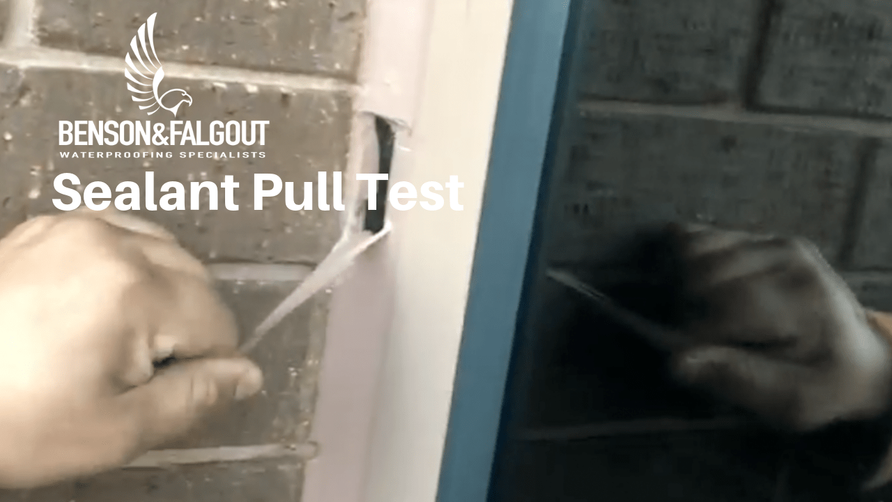 Demonstration of a Sealant Pull Test Benson & Falgout Waterproofing