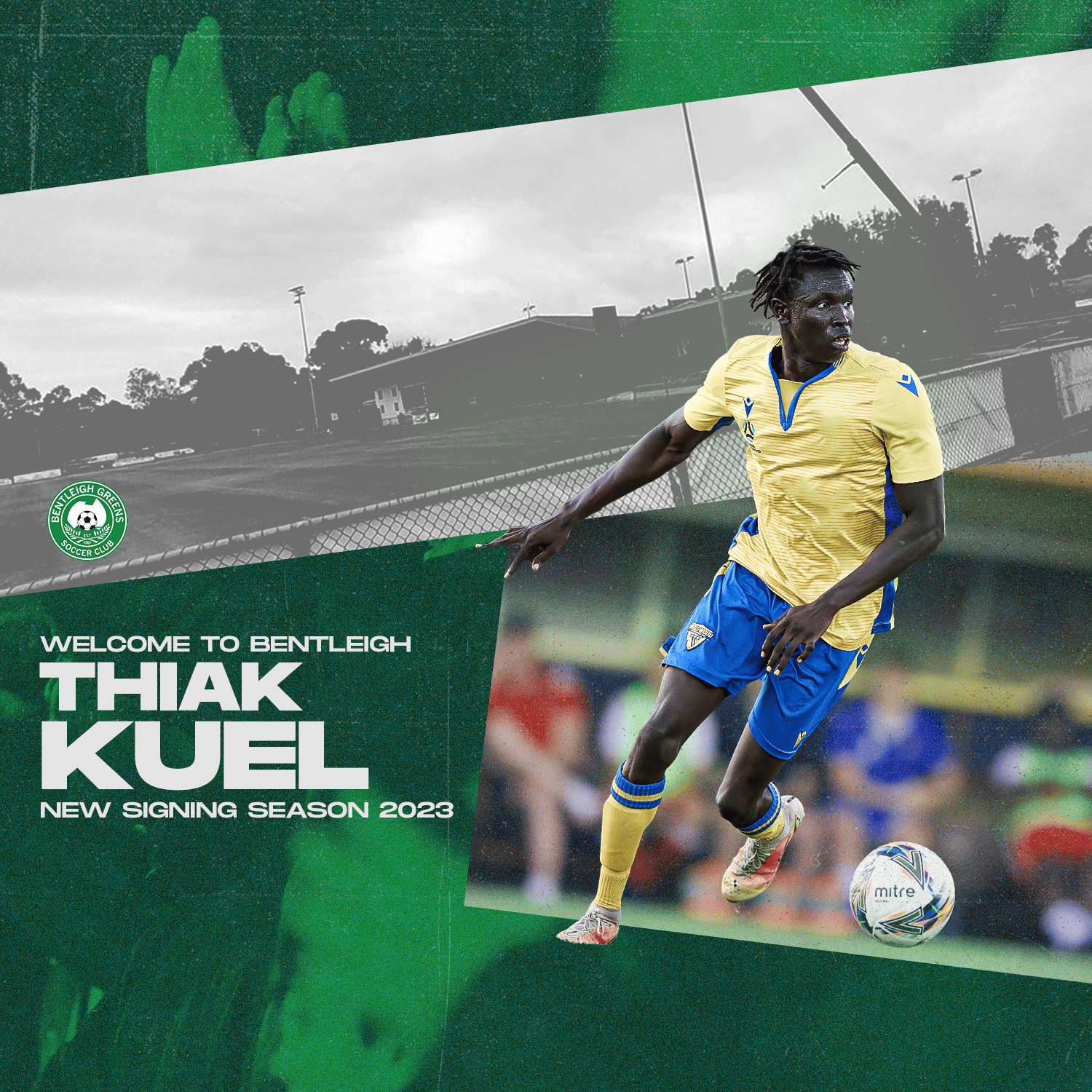 WA Product Thiak Kuel signs for Bentleigh Greens Bentleigh Green