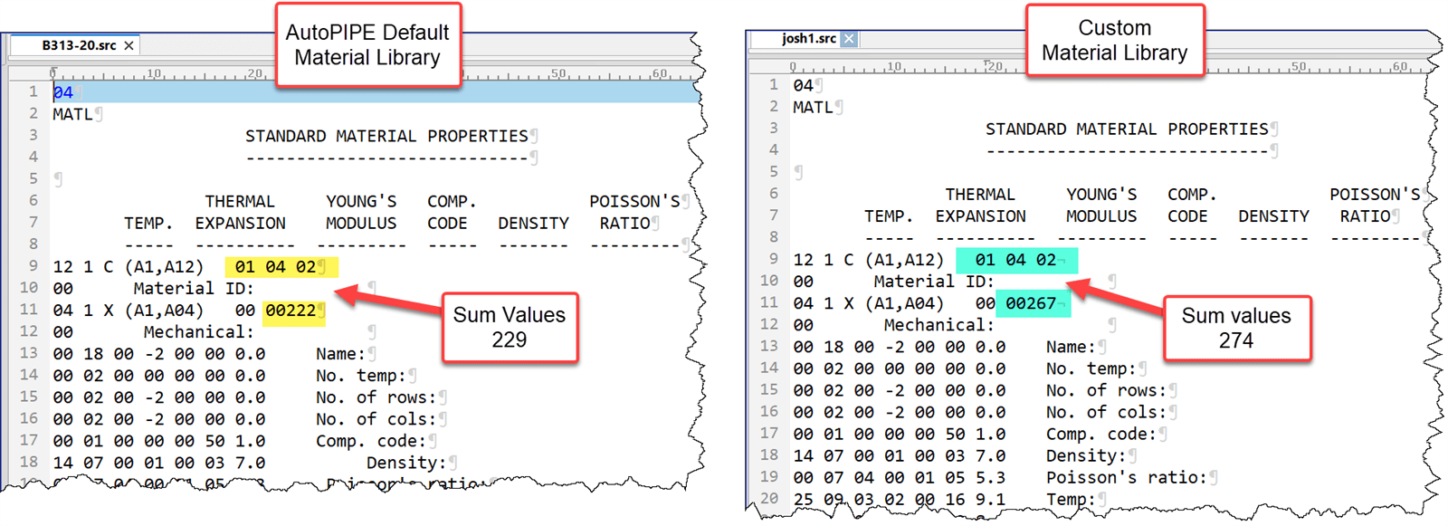 AutoPIPE 01. When modifying Material Library selection on General
