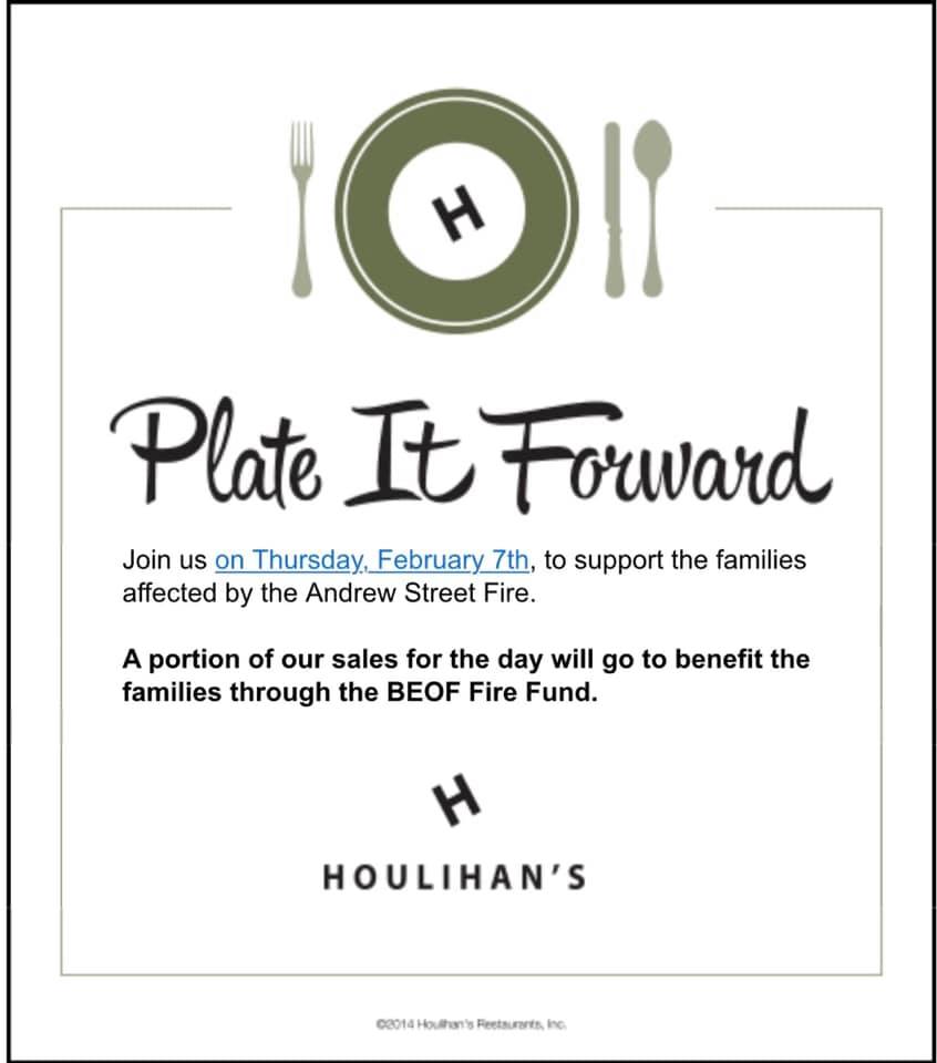 Plate it Forward Houlihan’s Fundraiser Bayonne Economic Opportunity