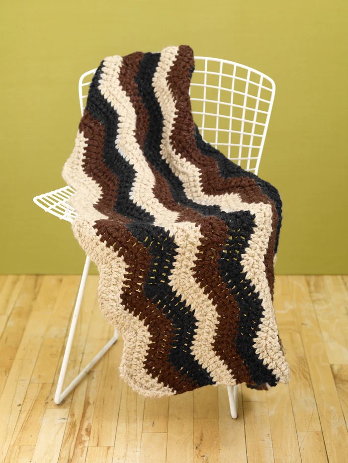 Rustic Ripple Afghan pattern Bepatterns
