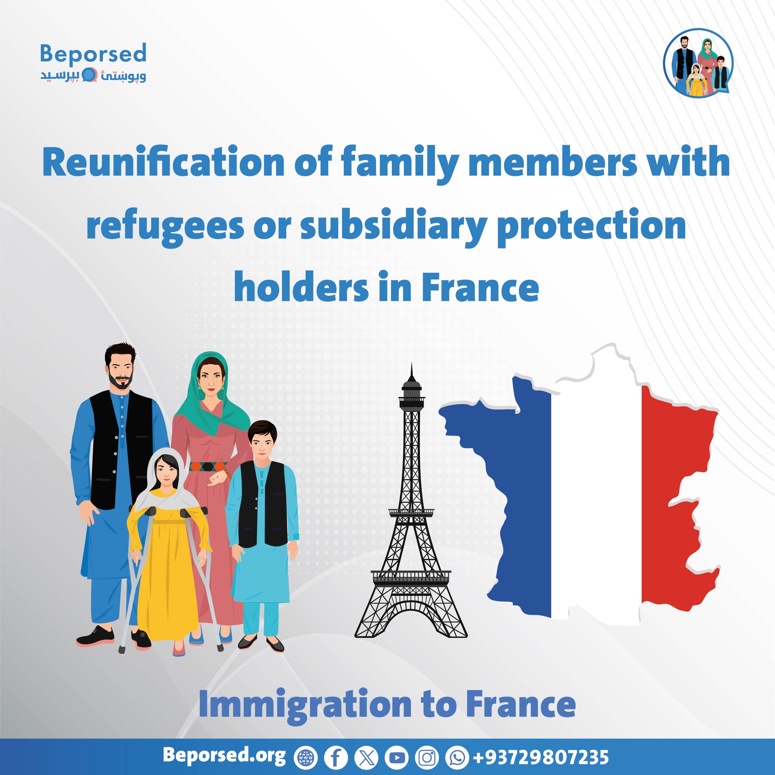 How can refugees or subsidiary protection holders in France reunite