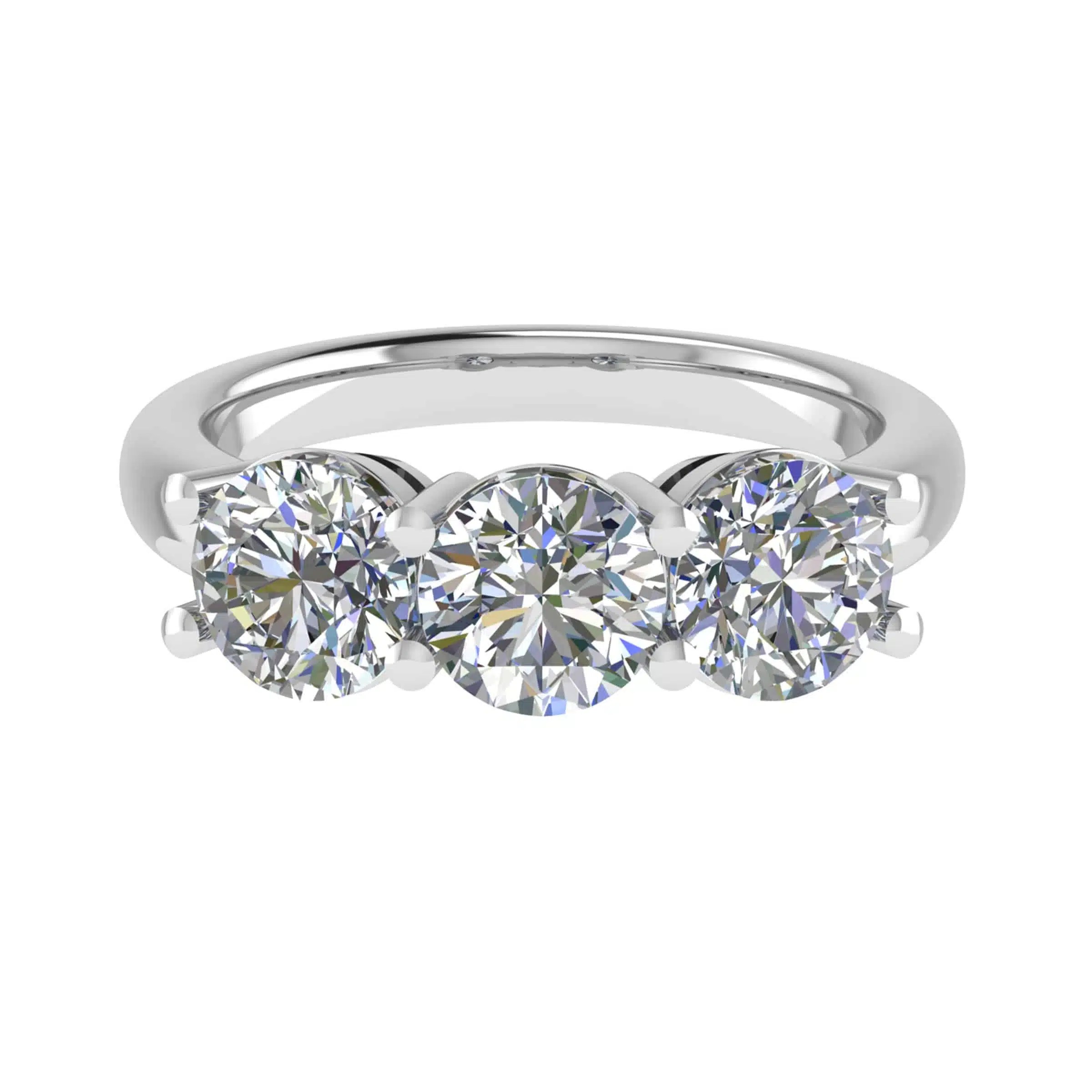 Clio Lab Grown Round Diamond Three Stone Ring Bercott Jewellers