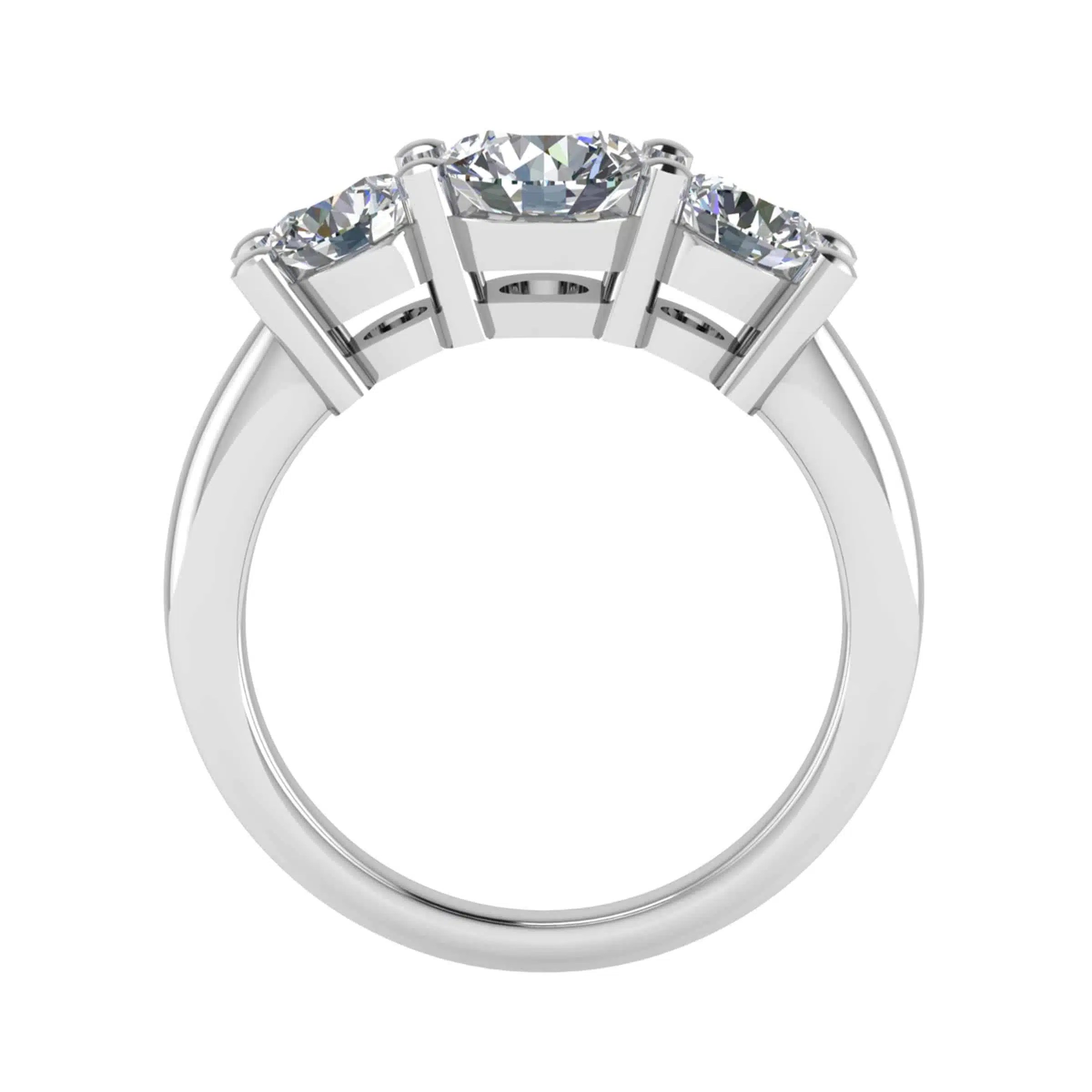 Clio Lab Grown Round Diamond Three Stone Ring Bercott Jewellers