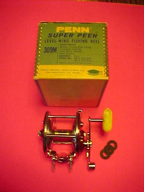 VINTAGE PENN SUPER PEER 309M LEVELWIND FISHING REEL, NEW OLD STOCK