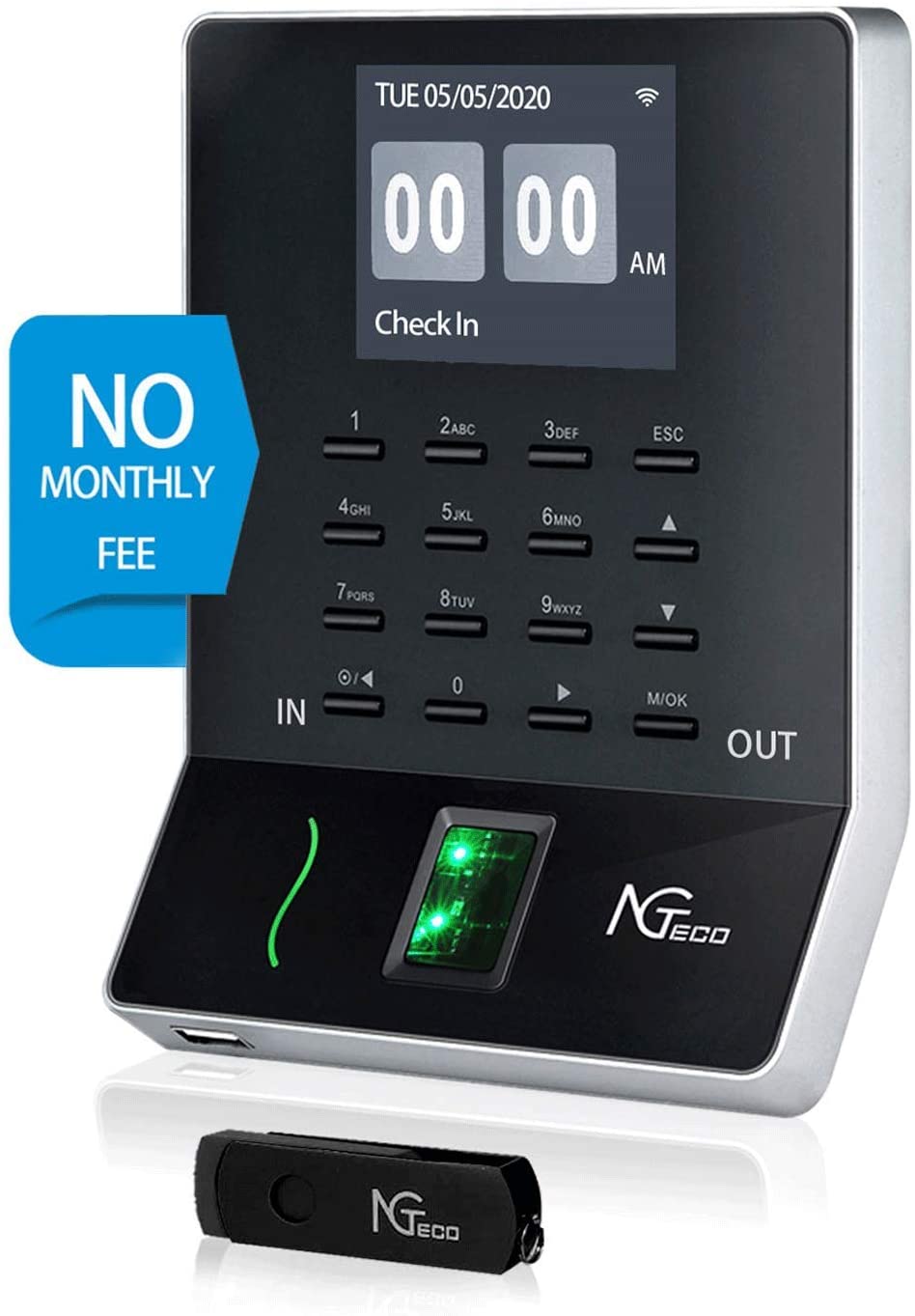 Time Clocks for Employees Small Business, Upgraded W2 WiFi Biometric