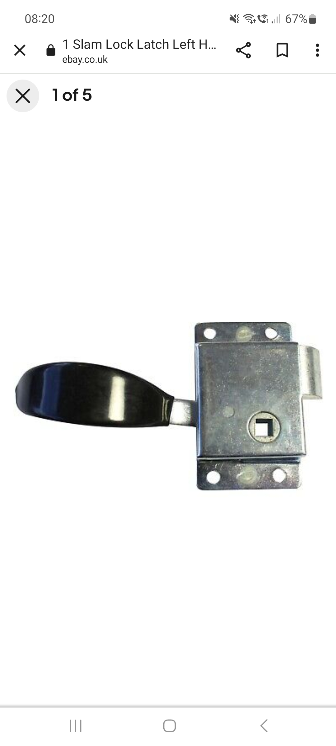Slam Lock (with handle) (1023)Right Hand Berkshire Horse Box Bits