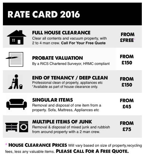 House clearance prices Berkshire House Clearances