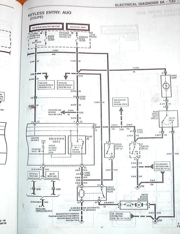 Camaro Firebird Keyless Entry Fbody Wiring
