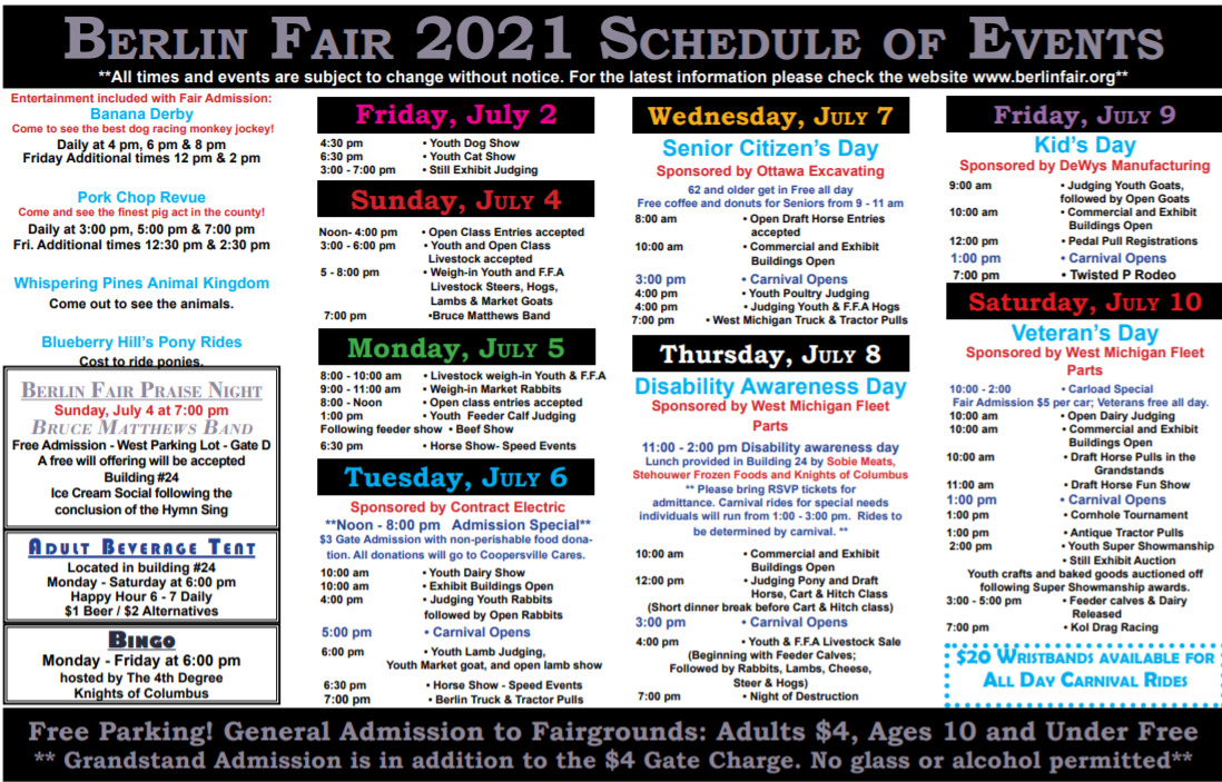 renaissance festival michigan 2023 schedule Berlin Fair Marne Mi Dates 2022 Street Fair 2023