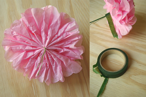 Vase zum Muttertag mit SeidenpapierPfingstrosen // HIMBEER