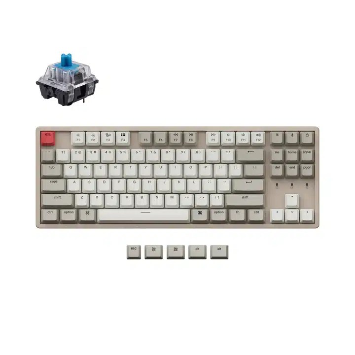Keychron K8 Retro Color HotSwap, Aluminum, Gateron Blue Switch, 80%
