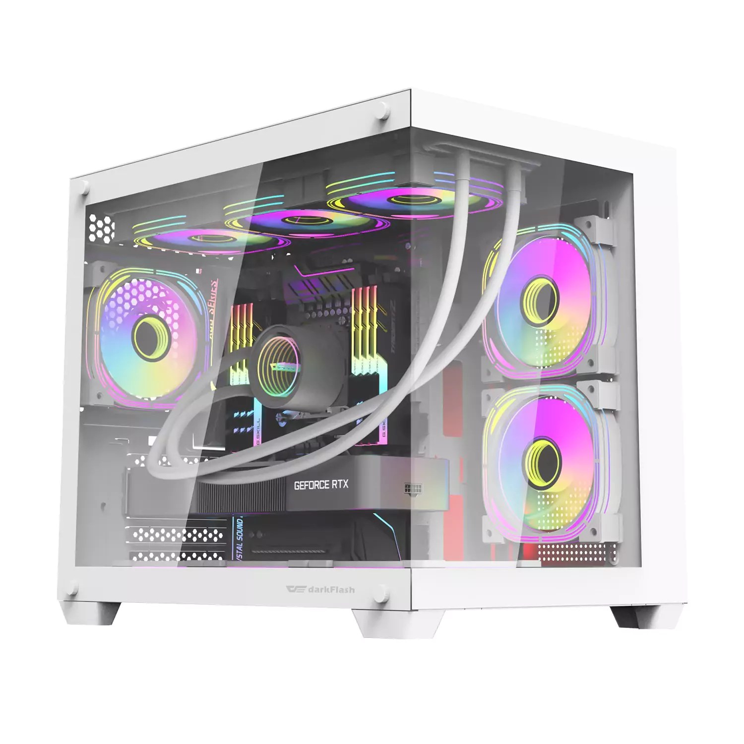 DarkFlash C285MP Exquisite MATX Tempered Glass Panoramic Transparent
