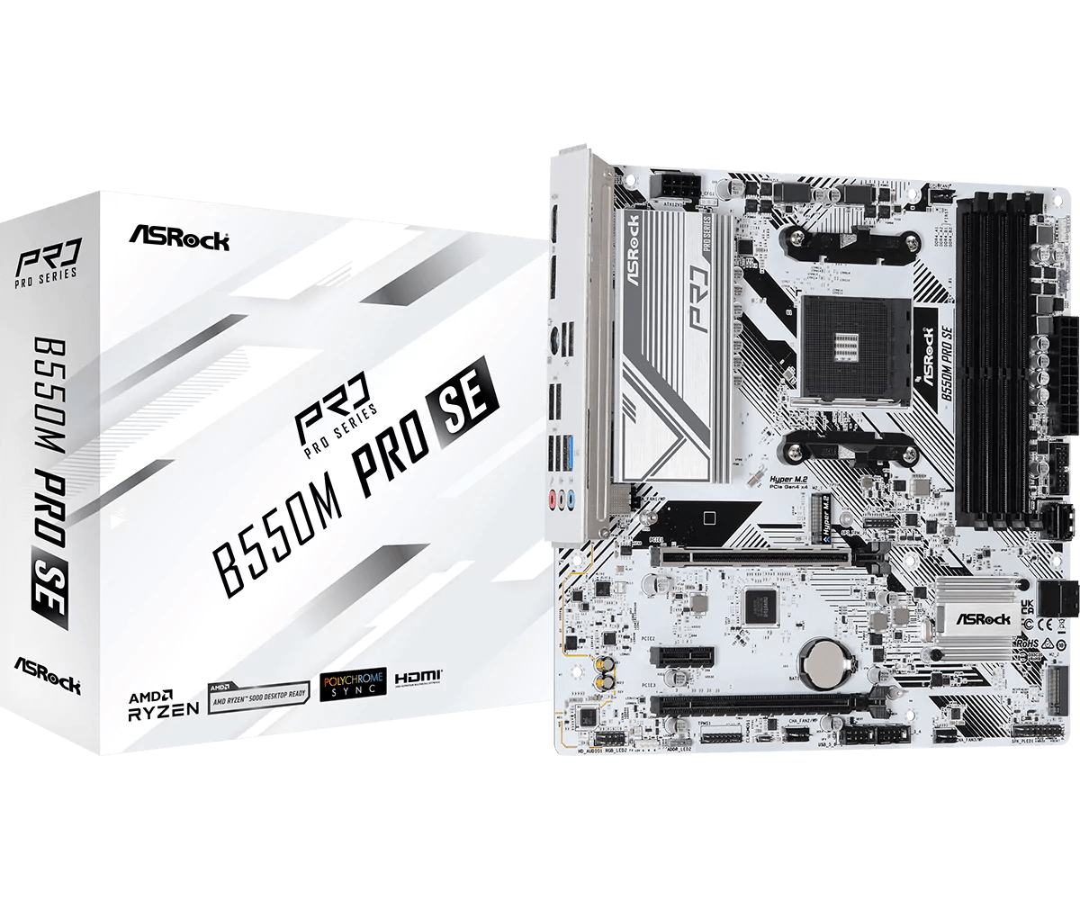 ASRock B550M Pro SE White Micro ATX Motherboard Bermor Techzone