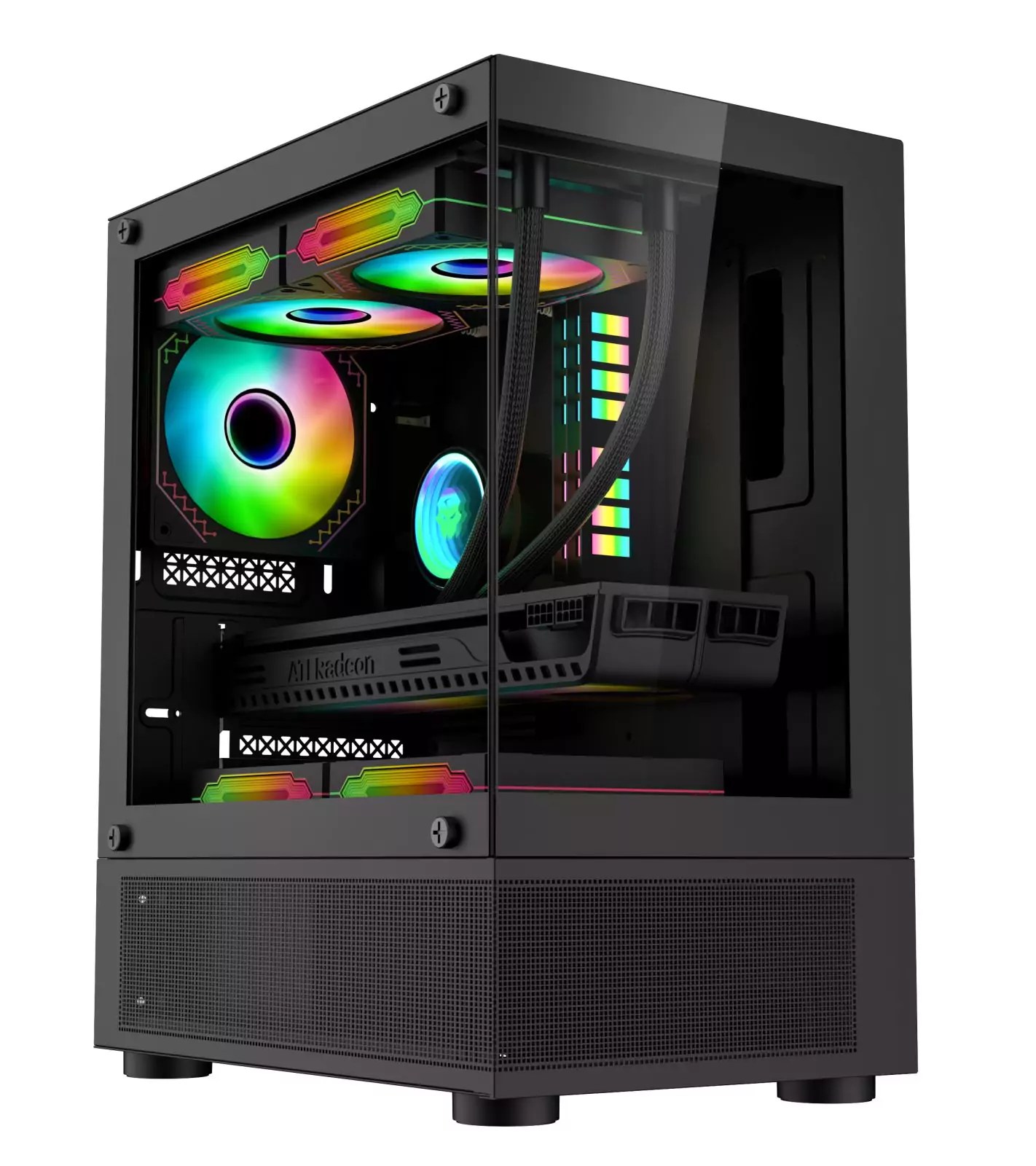 Coolman REYNA MATX ITX PC Case Black White Bermor Techzone