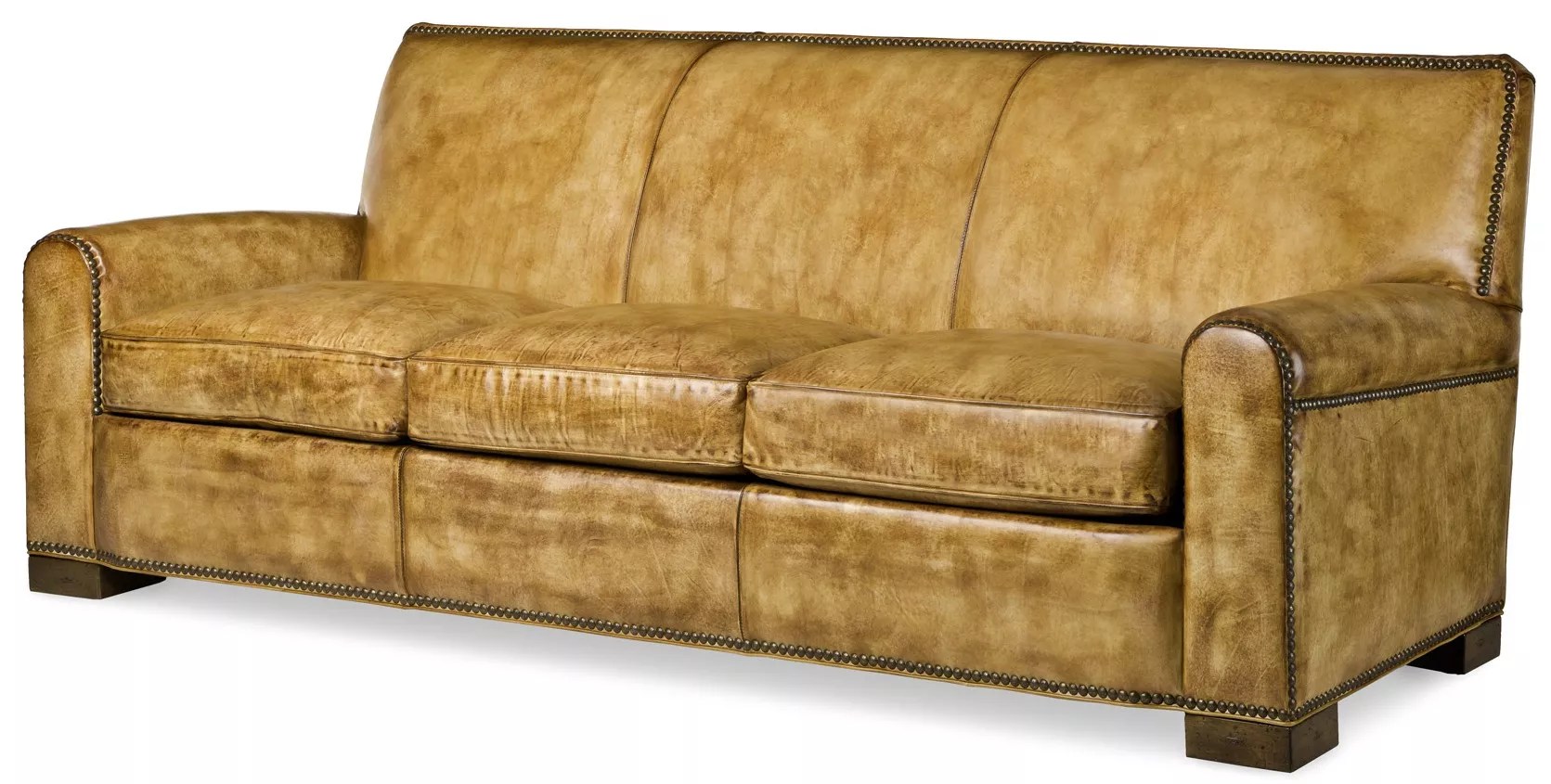 Rugged leather sofa