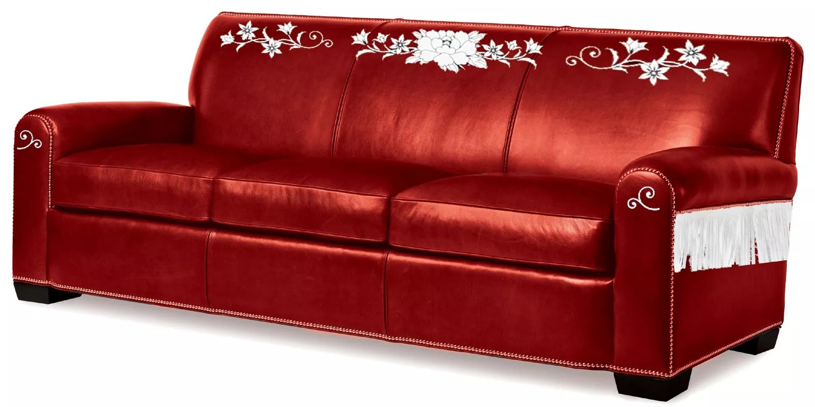 Rugged leather sofa