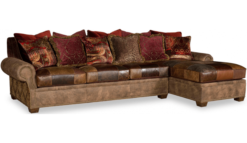 Luxurious Leather Patchwork Sofa Sectional