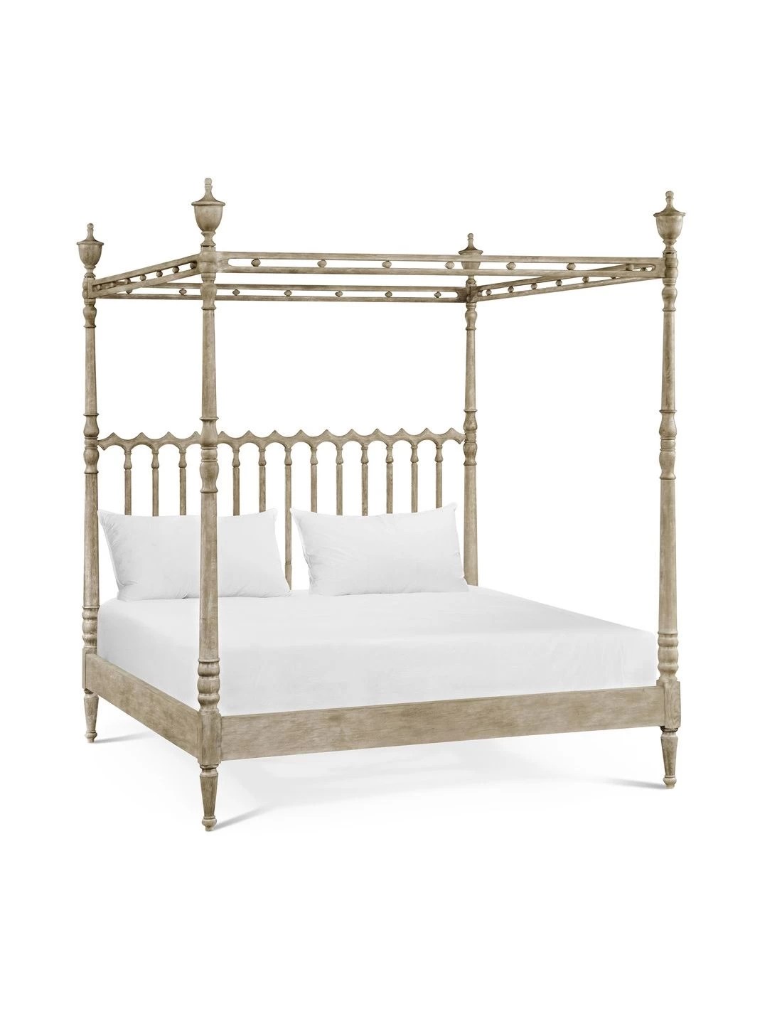 Oak canopy bed