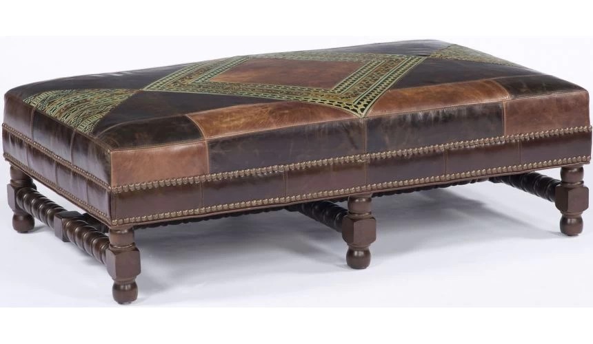 Patchwork Leather Ottoman