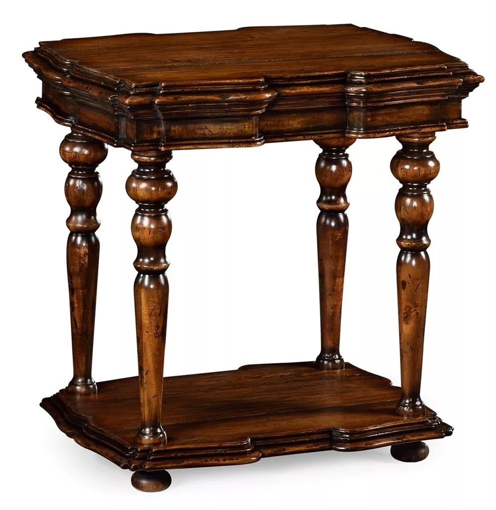 Stylish Distressed Walnut Side Table