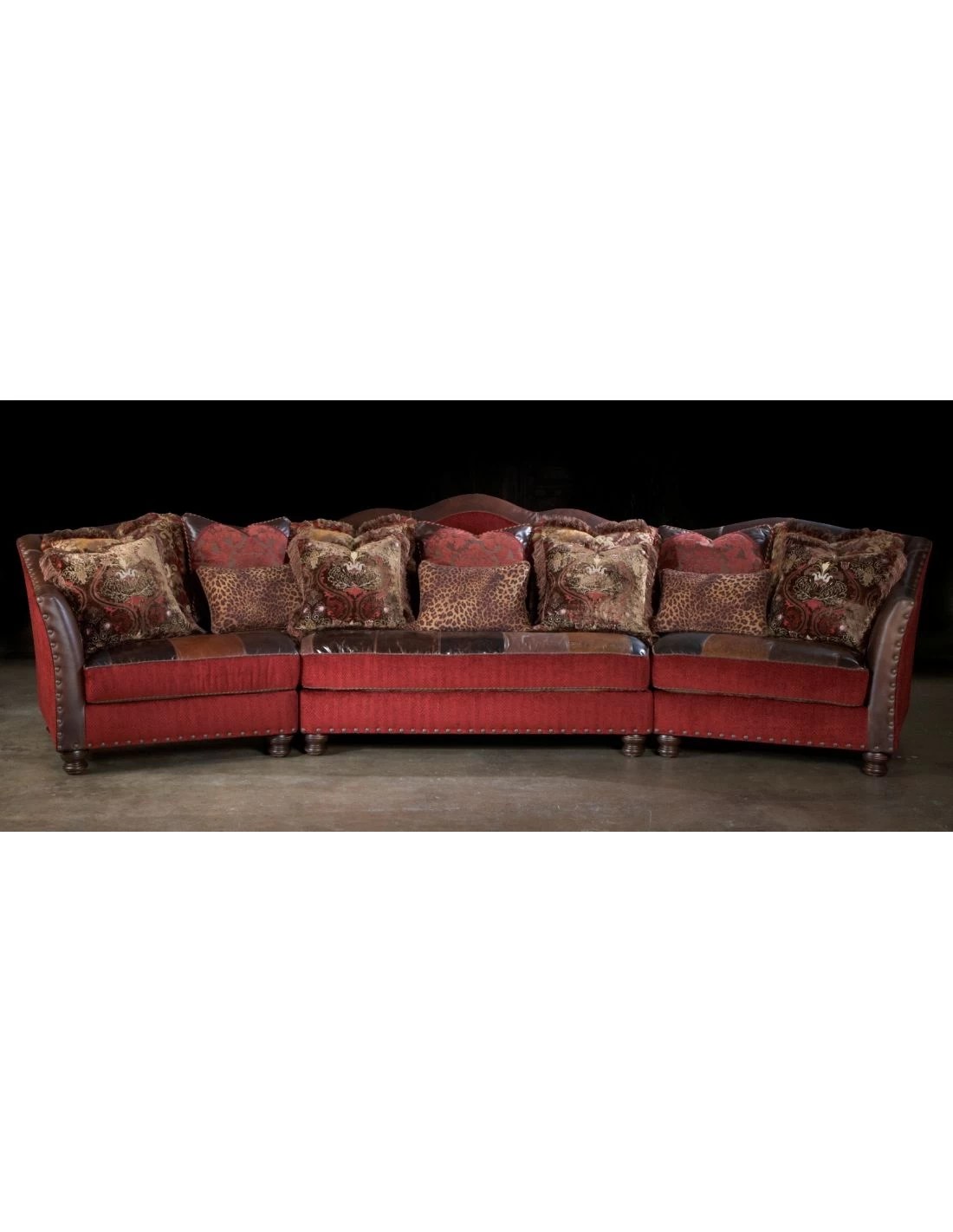Red Plaid Sectional Sofa Baci Living Room