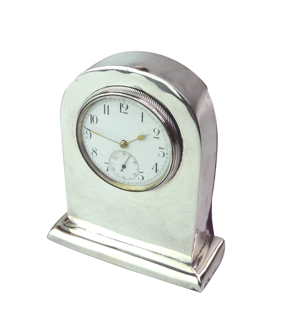 English Hallmarked Sterling Small Travel Clock Birmingham 1892. 3.5