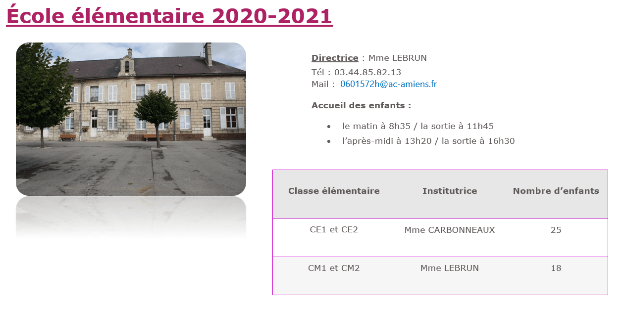 Berneuil sur Aisne » Vie scolaire
