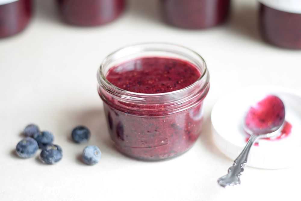 Blueberry Freezer Jam from Frozen Blueberries Berries and Pie
