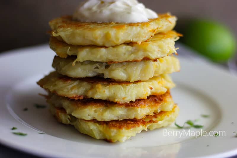 Easy breakfast potato cakes Berry&Maple