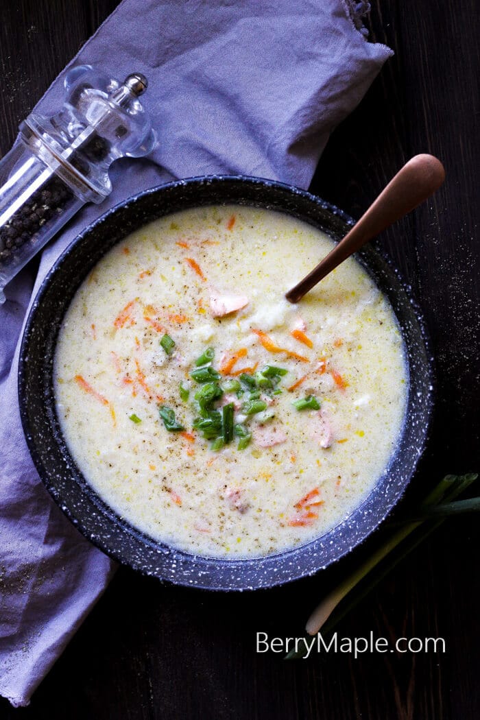 Cream cheese salmon soup Berry&Maple