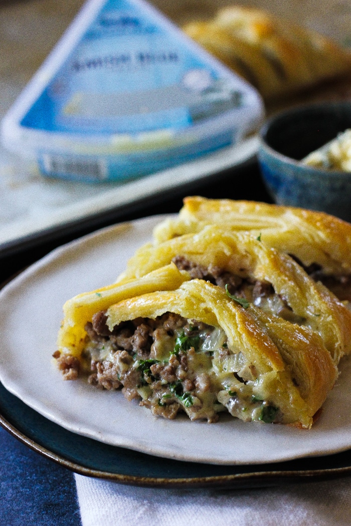 Beef blue cheese braided puff pastry Berry&Maple