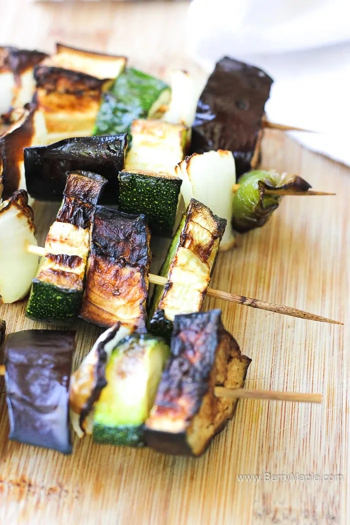 Air fryer vegetable kebabs Berry&Maple