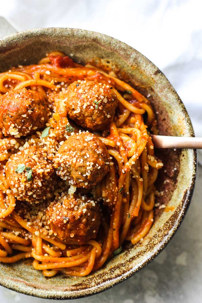 Instant Pot spaghetti and meatballs Berry&Maple