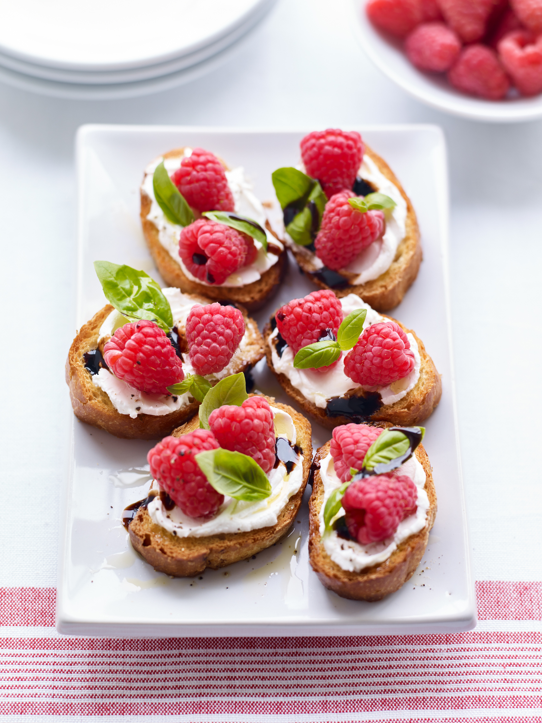 Raspberry Goats Cheese Crostini recipe BerryWorld