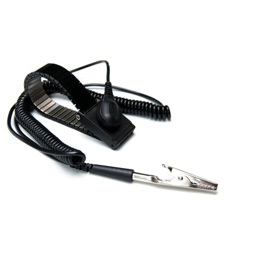 ESD Metal Adjustable Wrist Strap, Black with 6 Ft. Cord Bertech
