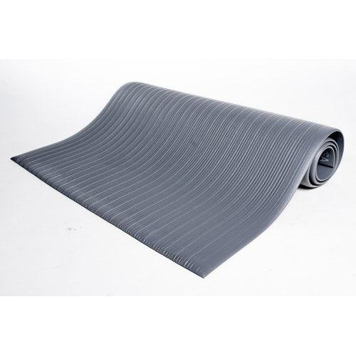 3 Ft. x 4 Ft. Gray Anti Fatigue Floor Mat, Ribbed Pattern Bertech